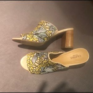 Crown Vintage Chunky Heel Slides Worn Only Once